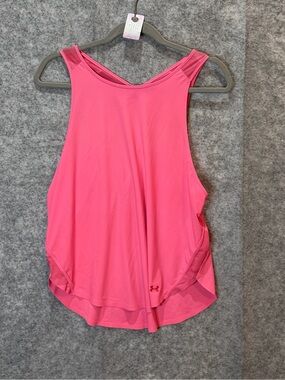 Under Armour HeatGear Medium Pink Mesh Back Loose Workout Tank Top